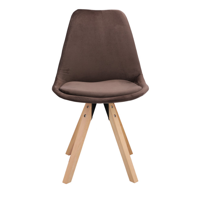 Стілець Saida Jumi у скандинавському стилі з дерев'яними ніжками коричневий