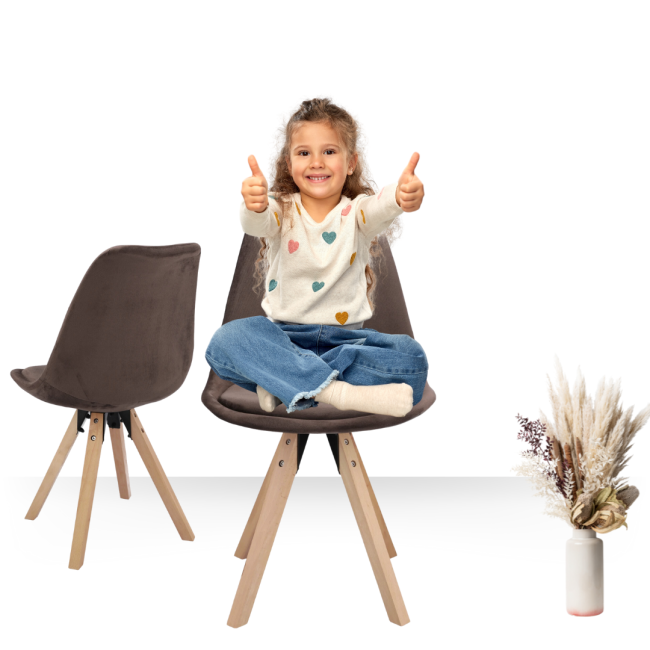 Стілець Saida Jumi у скандинавському стилі з дерев'яними ніжками коричневий