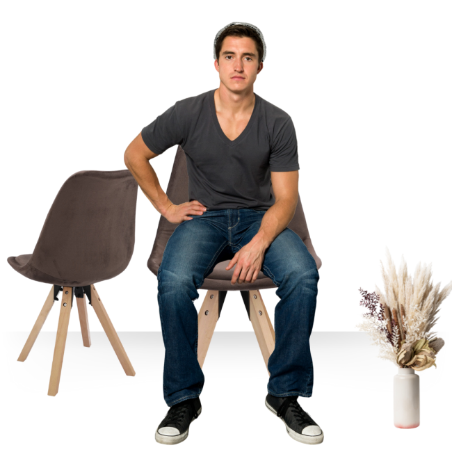 Стілець Saida Jumi у скандинавському стилі з дерев'яними ніжками коричневий