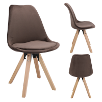 Стул Saida Jumi в скандинавском стиле с деревянными коричневыми ножками.