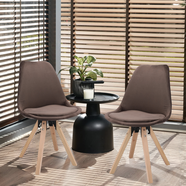 Стілець Saida Jumi у скандинавському стилі з дерев'яними ніжками коричневий
