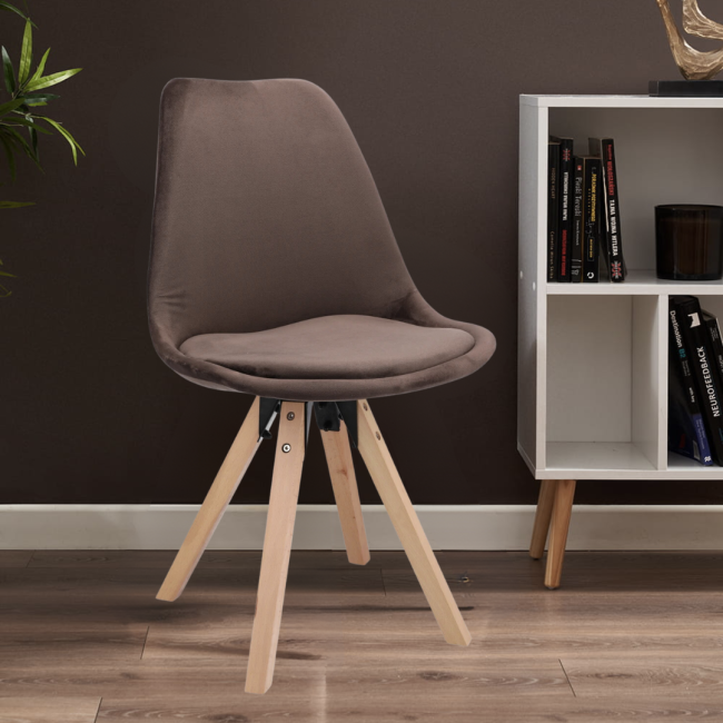 Стілець Saida Jumi у скандинавському стилі з дерев'яними ніжками коричневий