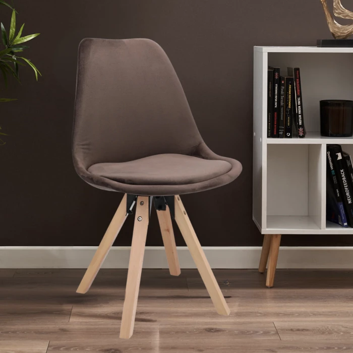 Стілець Saida Jumi у скандинавському стилі з дерев'яними ніжками коричневий