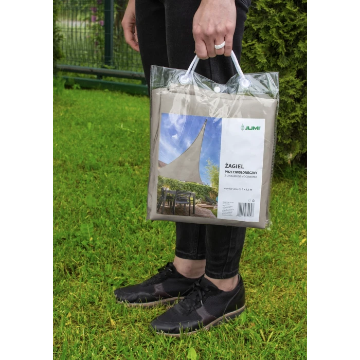 Тент-вітрило Jumi Garden сонцезахисний 3,6 х 3,6 х 3,6 м пісочний