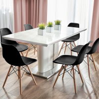 Стілець Eva Jumi у скандинавському стилі з дерев'яними ніжками чорний