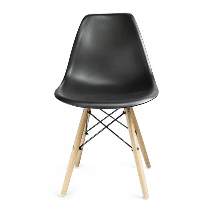 Стілець Eva Jumi у скандинавському стилі з дерев'яними ніжками чорний