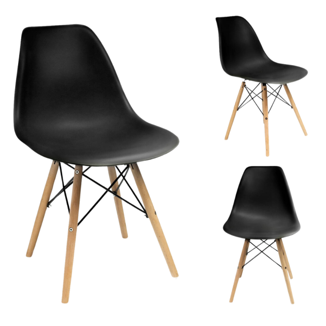 Стул Eva Jumi в скандинавском стиле с деревянными ножками.