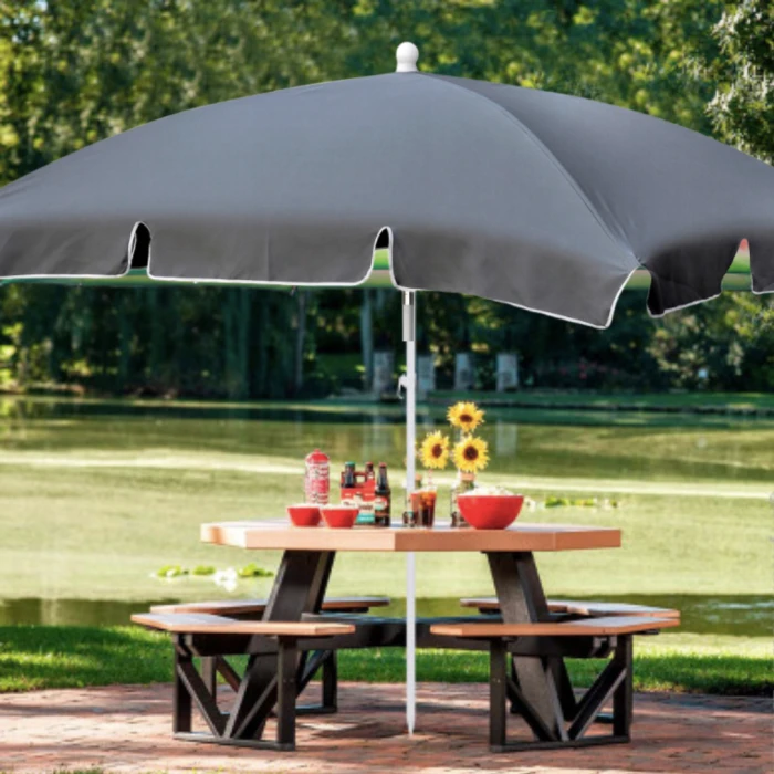 Парасолька садова Jumi Garden 200х130см сірий