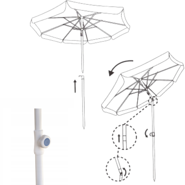 Зонтик садовый Jumi Garden 200х130см серый