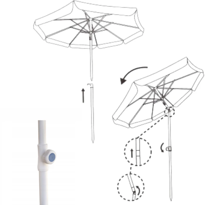 Парасолька садова Jumi Garden 200х130см сірий