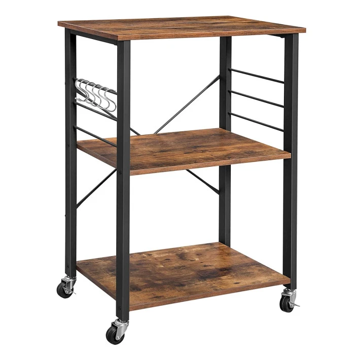 Стеллаж Leobert Dash в стиле Loft с колесиками коричневый