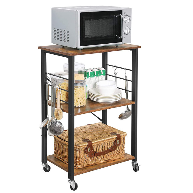 Стеллаж Leobert Dash в стиле Loft с колесиками коричневый