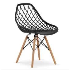 Стул Leobert Sakai с деревянными ножками ажурная спинка черный