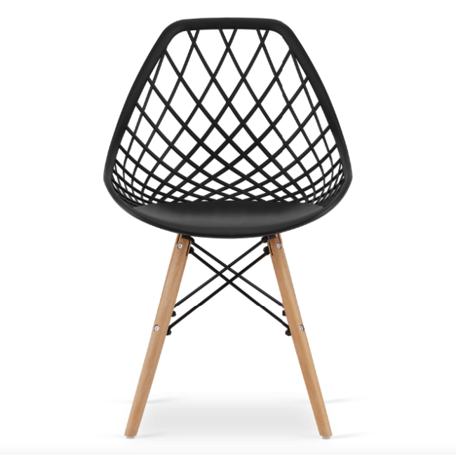 Стілець Leobert Sakai з дерев'яними ніжками ажурна спинка чорний