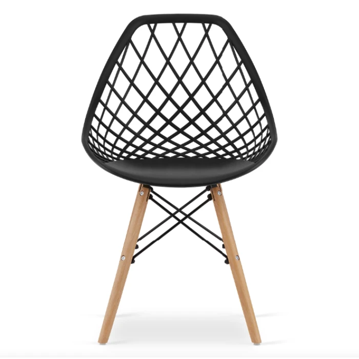 Стул Leobert Sakai с деревянными ножками ажурная спинка черный