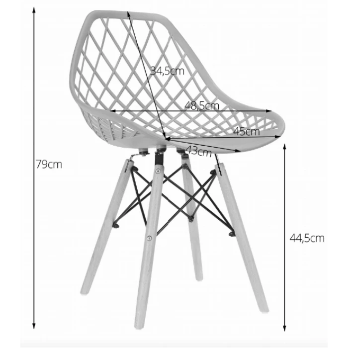 Стул Leobert Sakai с деревянными ножками ажурная спинка черный