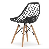 Стілець Leobert Sakai з дерев'яними ніжками ажурна спинка чорний