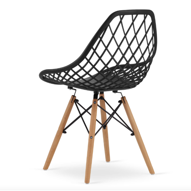Стілець Leobert Sakai з дерев'яними ніжками ажурна спинка чорний