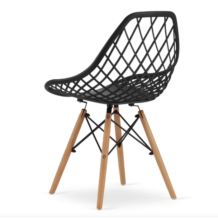 Стул Leobert Sakai с деревянными ножками ажурная спинка черный