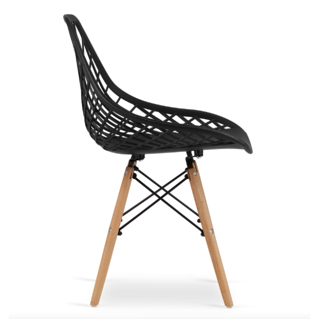 Стілець Leobert Sakai з дерев'яними ніжками ажурна спинка чорний