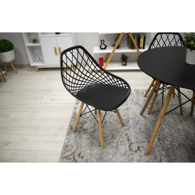 Стілець Leobert Sakai з дерев'яними ніжками ажурна спинка чорний