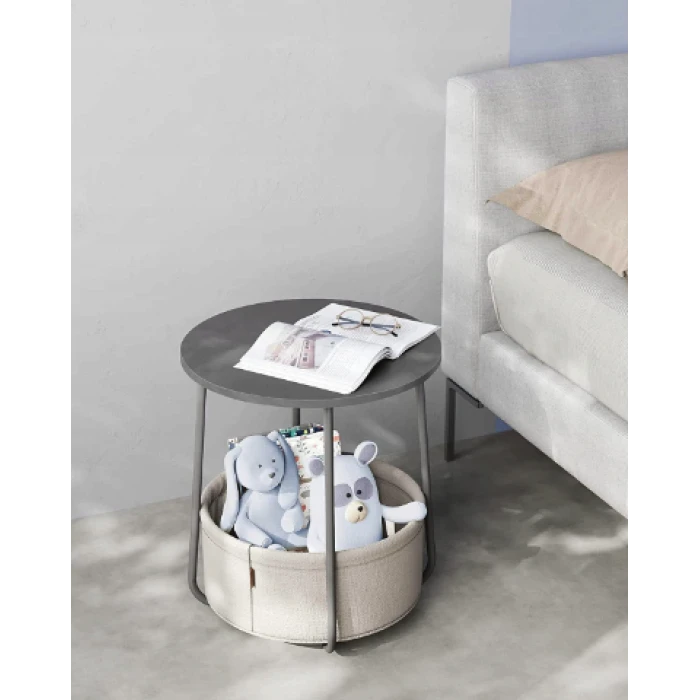 Журнальный столик Leobert Sharp с корзиной серый