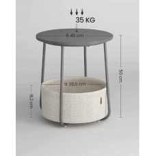 Журнальний столик Leobert Sharp з кошиком сірий