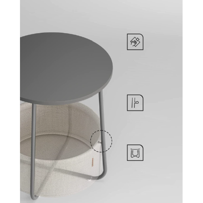 Журнальный столик Leobert Sharp с корзиной серый