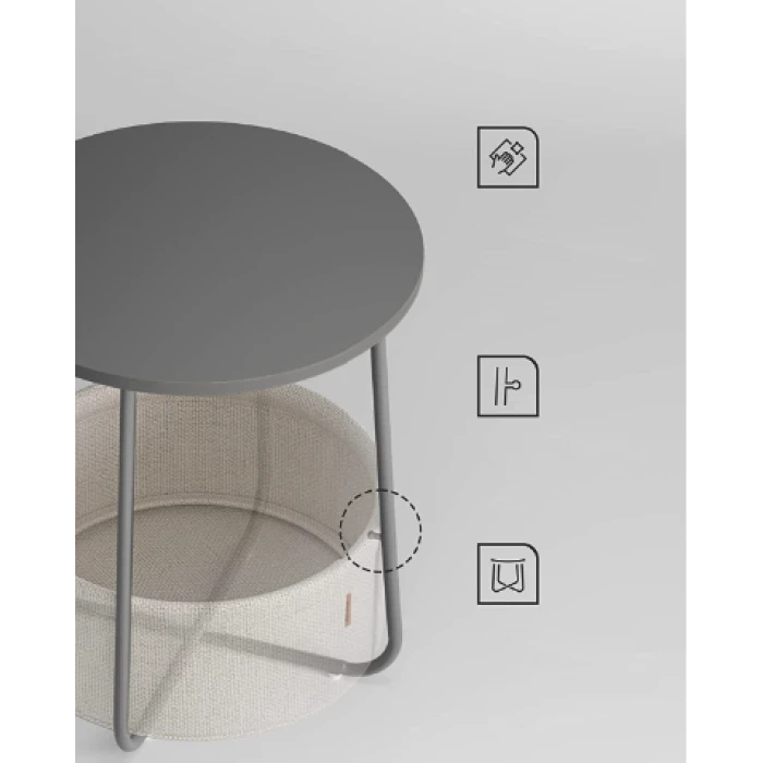 Журнальный столик Leobert Sharp с корзиной серый