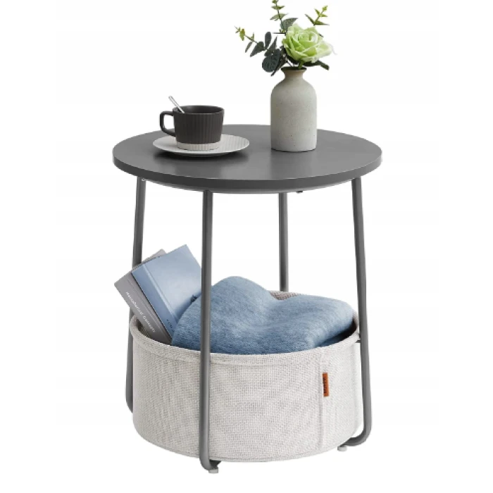 Журнальный столик Leobert Sharp с корзиной серый