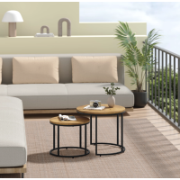 Комплект журнальних столиків Leobert Oreo круглі натуральний