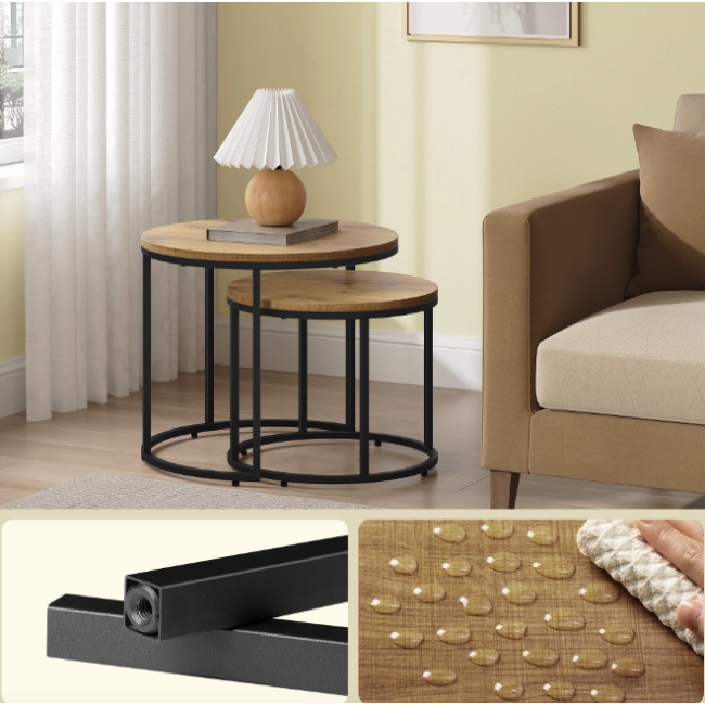 Комплект журнальних столиків Leobert Oreo круглі натуральний