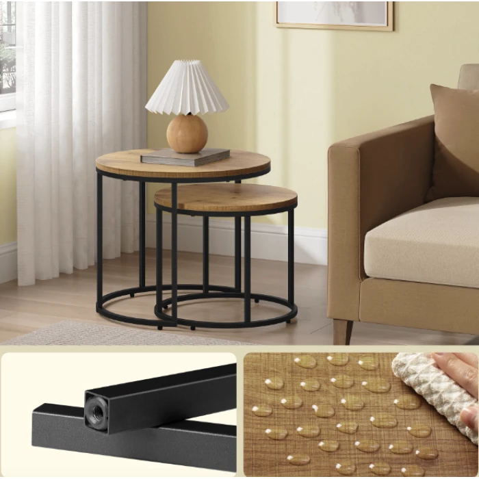 Комплект журнальних столиків Leobert Oreo круглі натуральний