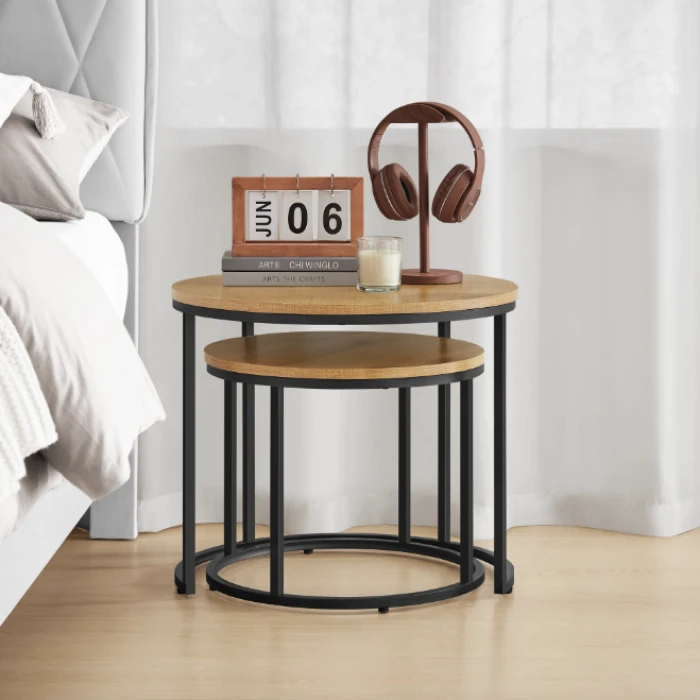 Комплект журнальних столиків Leobert Oreo круглі натуральний