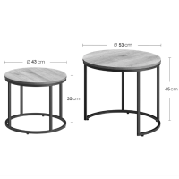 Комплект журнальних столиків Leobert Oreo круглі натуральний