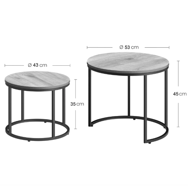Комплект журнальних столиків Leobert Oreo круглі натуральний