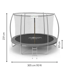 Батут Jumi Motion Sport Line Premium 10ft (305см) с внутренней сеткой серый