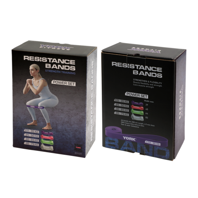 Набір резинок для фітнесу York Fitness 4 шт (17,5 - 65кг)