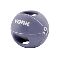 М'яч медбол 10кг York Fitness із двома ручками фіолетовий