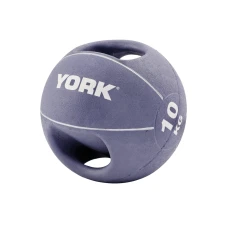 М'яч медбол 10кг York Fitness із двома ручками фіолетовий