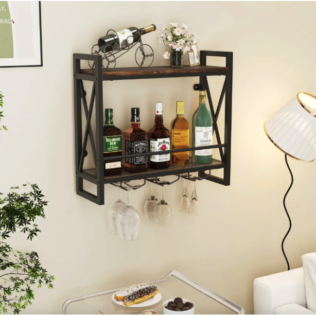 Настенный винный стеллаж Costway Lagom в стиле Loft