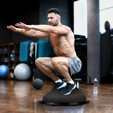 Балансувальна півсфера Gymtek Flex Core Half Ball 58см з еспандерами + насос чорний