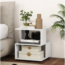 Журнальный столик Costway Luna 3-уровневый белый