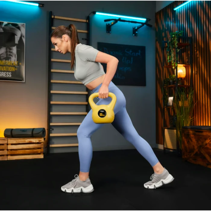 Гиря виниловая 8кг Trex Sport TX-008CKB желтая