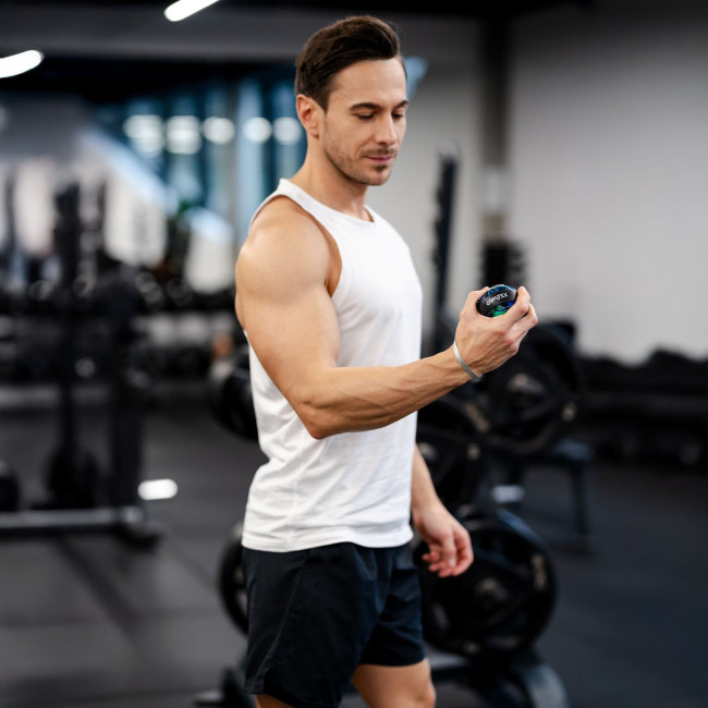 Гіроскопічний тренажер Gymtek Power Ball голубий