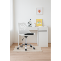 Офісне крісло Leobert Print біло-чорний