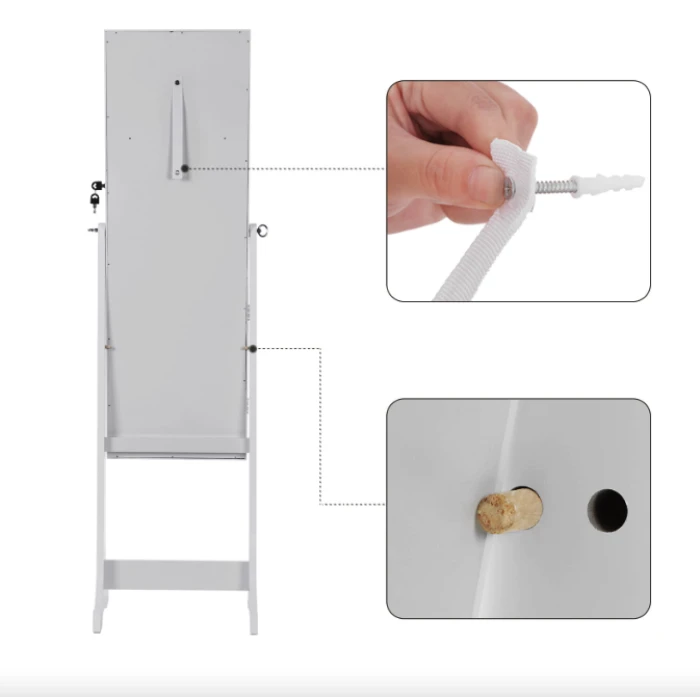 Напольное зеркало-шкаф Leobert Insignia с подсветкой белый