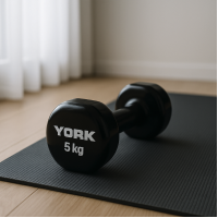 Гантелі для фітнесу вінілові круглі York Fitness 2х5кг чорний