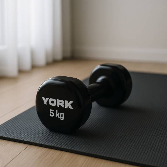 Гантелі для фітнесу вінілові круглі York Fitness 2х5кг чорний