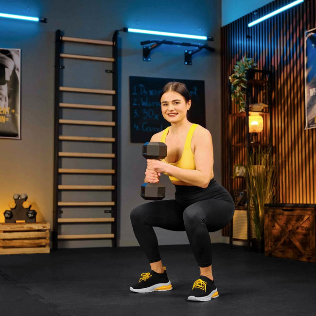 Гантеля шестигранная прорезиненная TX-150RD Trex Sport 15кг